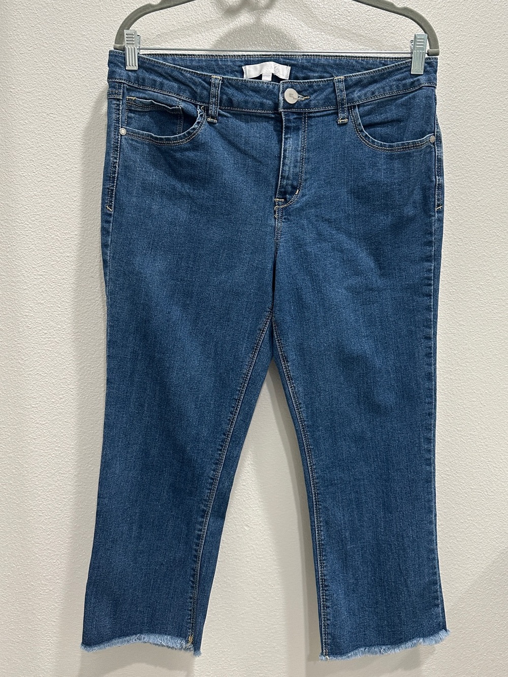 1822 Denim Mid-Rise Dark Blue Cropped Jeans